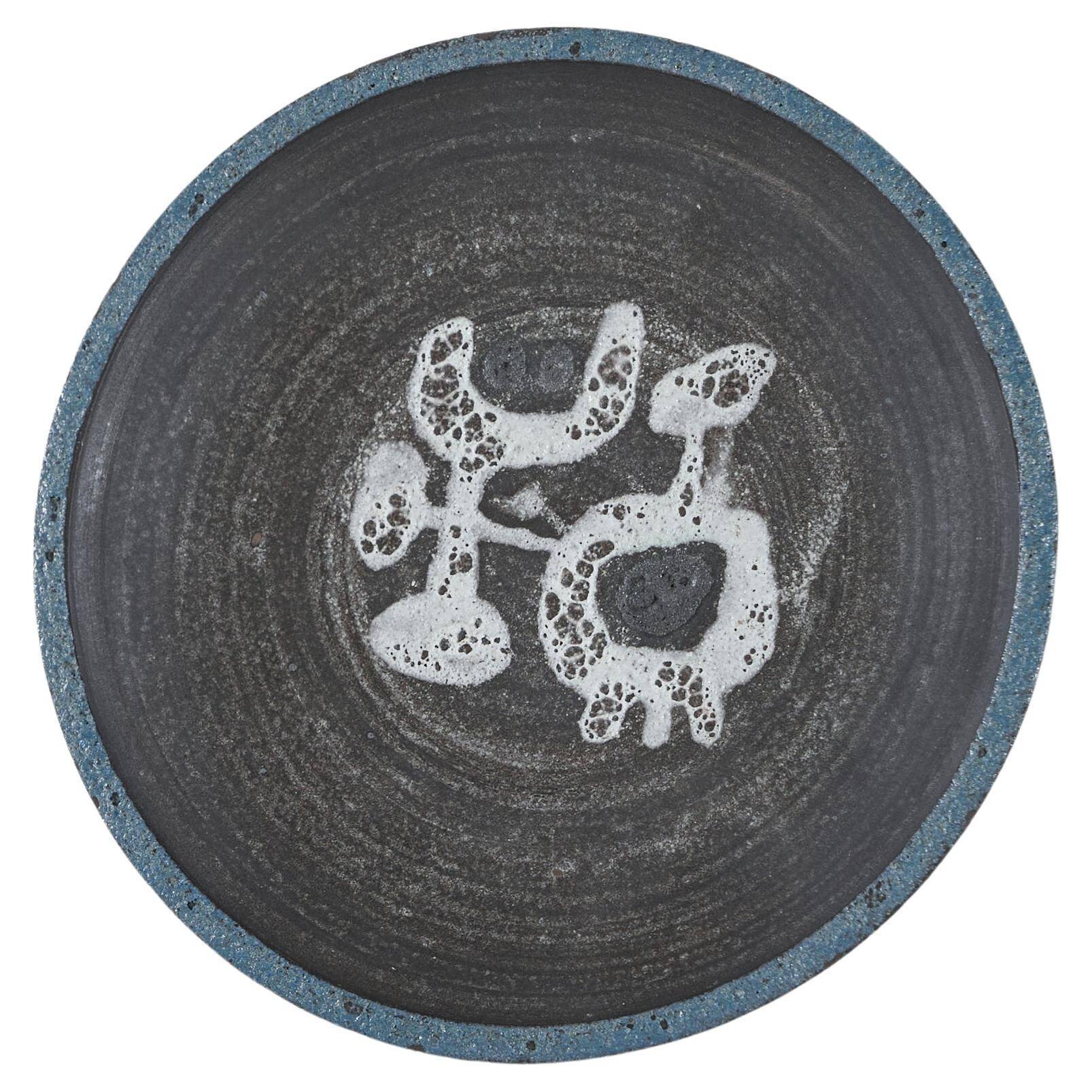 Jaap Dommisse studio ceramic bowl cobra style mid-century, 1950s
