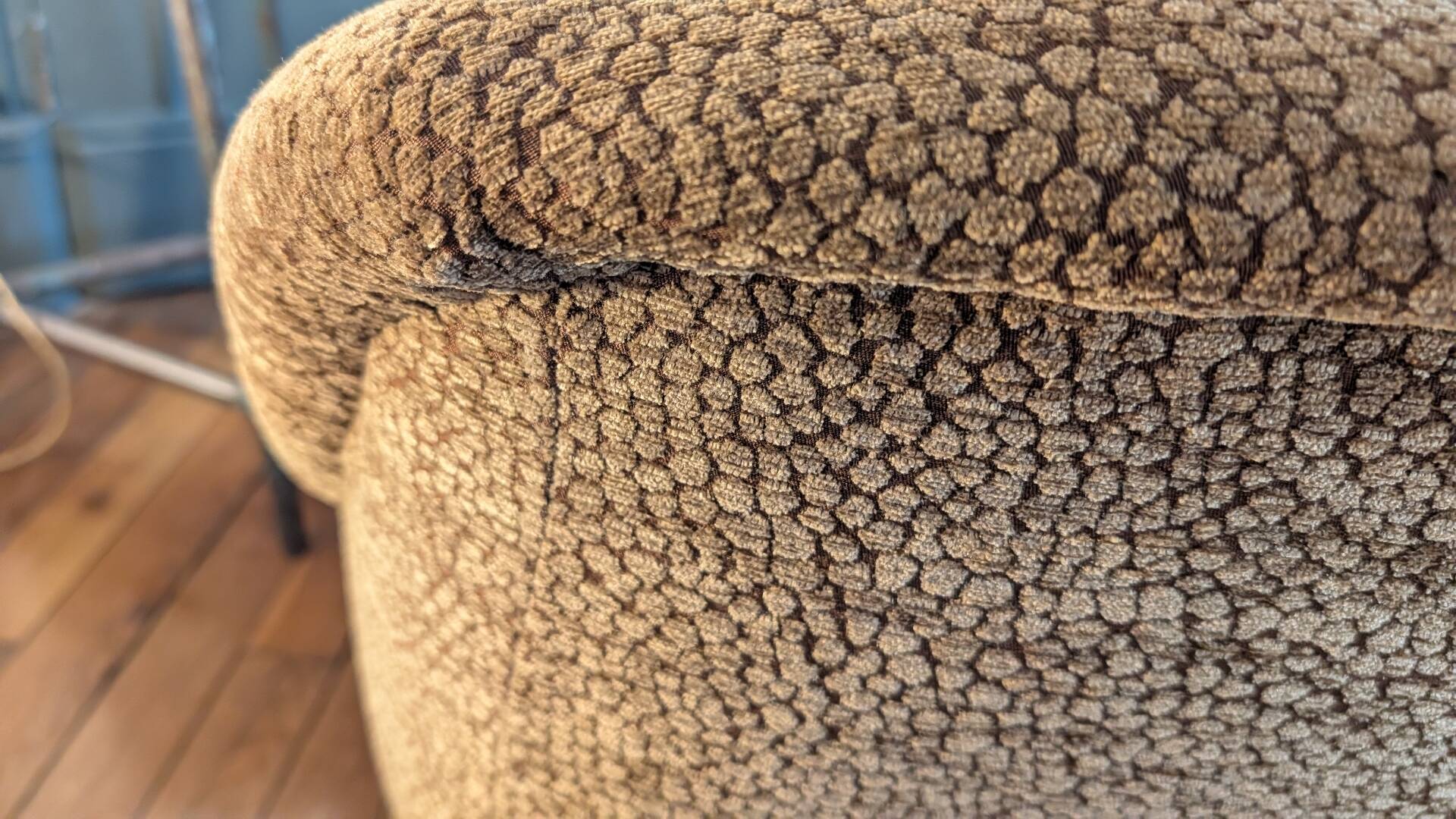 Pair of brown chenille velvet lounge chairs