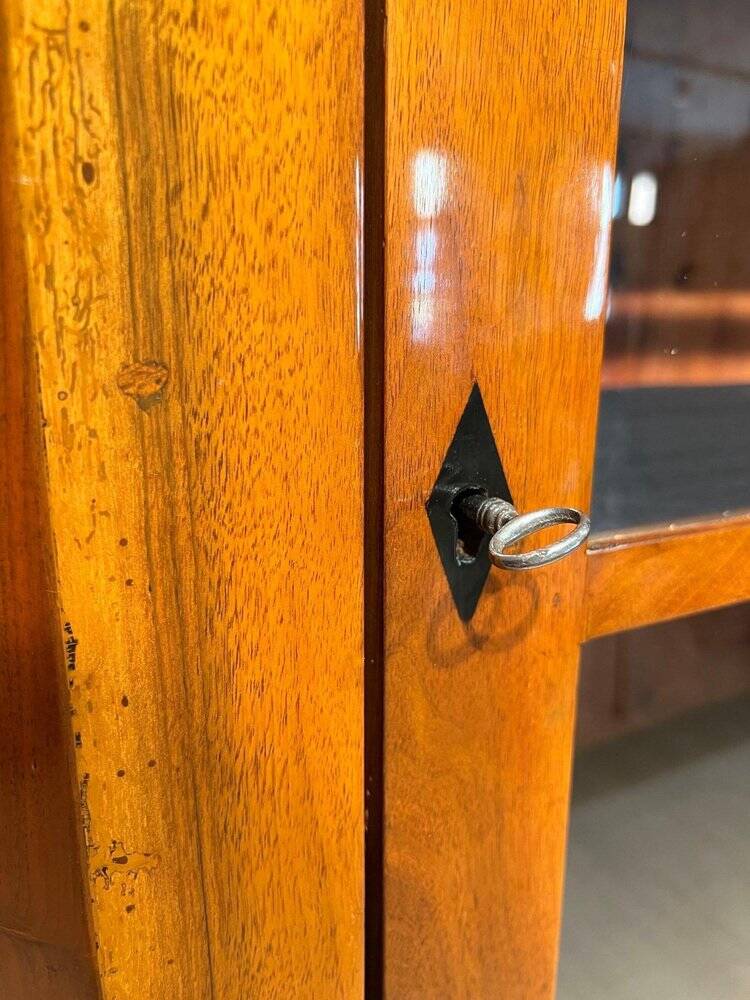 Biedermeier Bookcase in Walnut & Glass, Austria, 1825