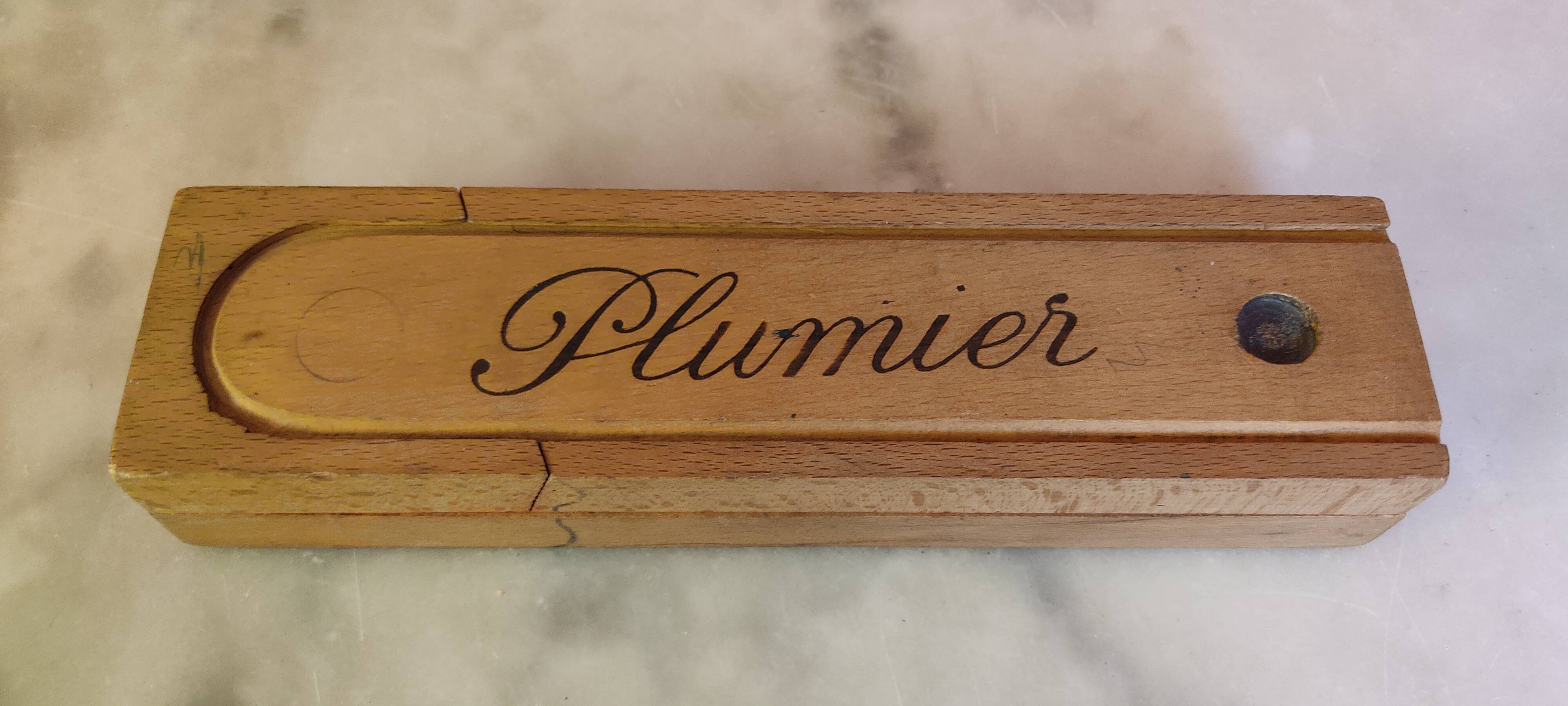 Used wooden floor pencil case