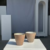 Set of 2 cups / mug Indonesian ceramic (matte brown)