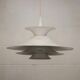 Danish Modern Pendant Lamp: White Radius Model by Erik Balslev for Fog & Mo