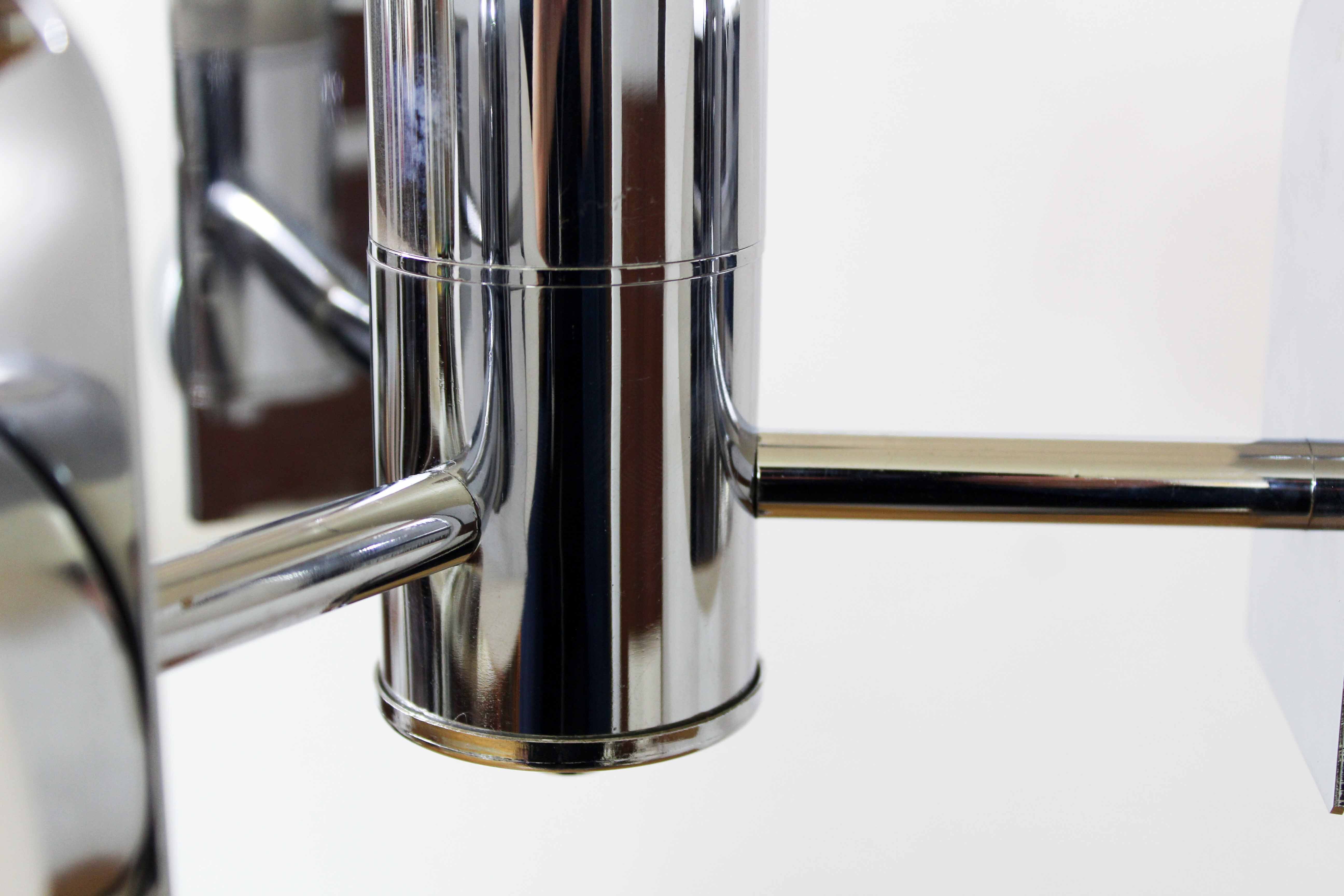 3-opaline sputnik and chrome metal hanging lamp 1970