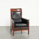 Cow leather Art Deco design armchair with a timeless look