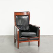 Fauteuil en cuir de vache au design Art Déco avec un look intemporel
