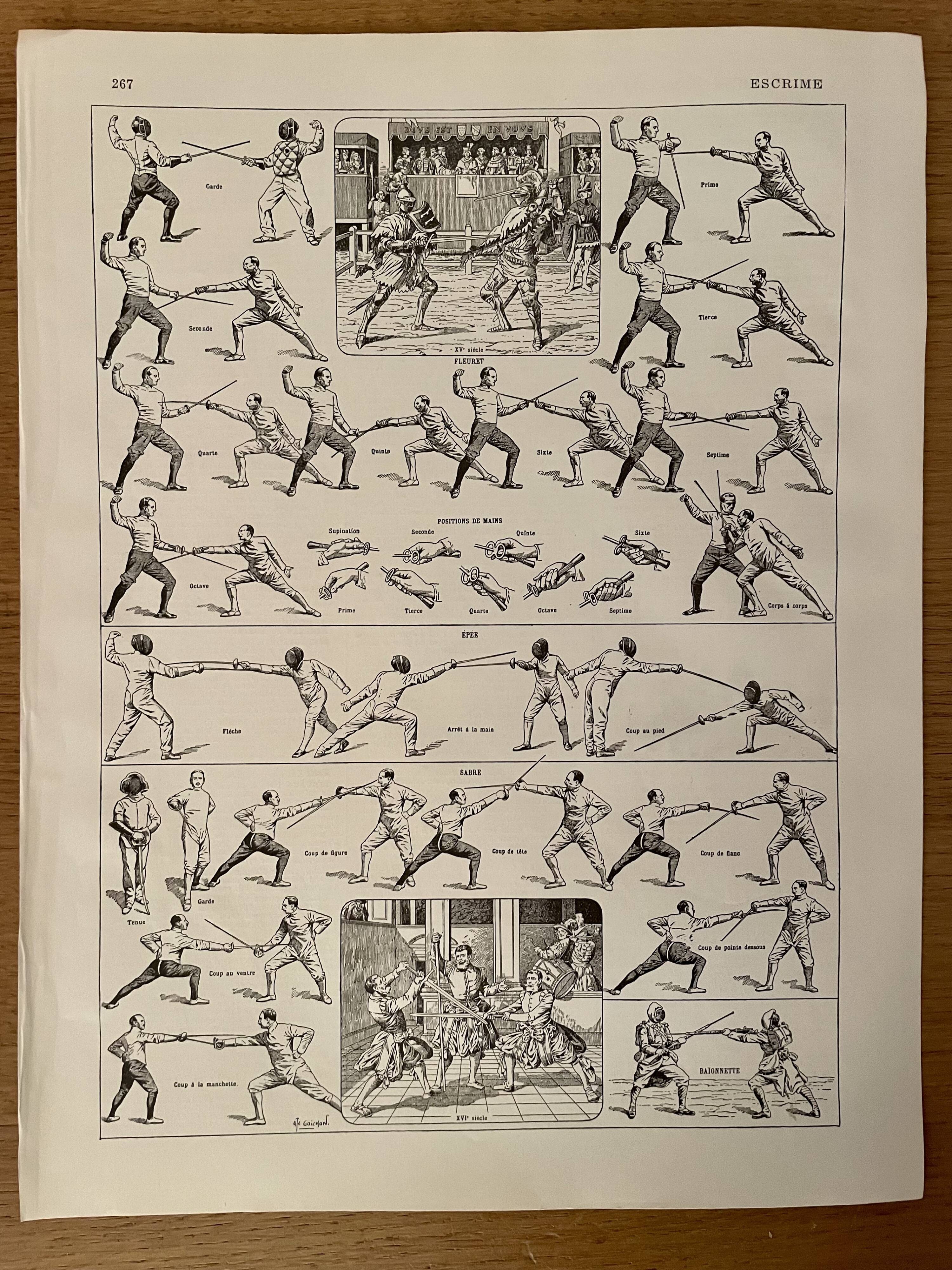Fencing lithograph, 1930