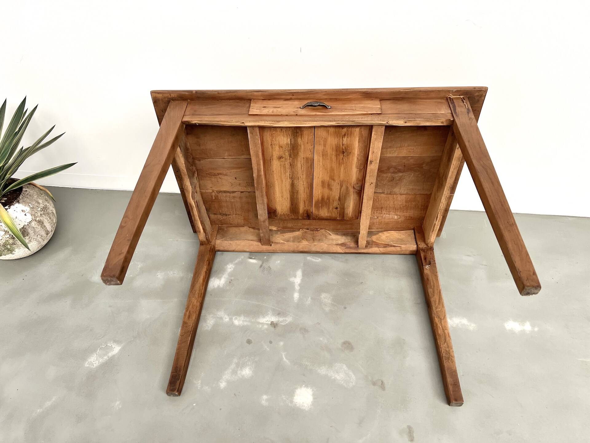 Solid cherry wood desk with spindle legs