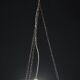 French Art Deco glass bowl pendant chandelier with floral pattern, 1950