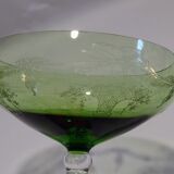 5 colored champagne glasses