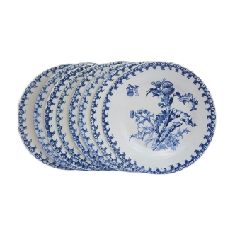 Set of 8 Gien Chardons style dessert plates