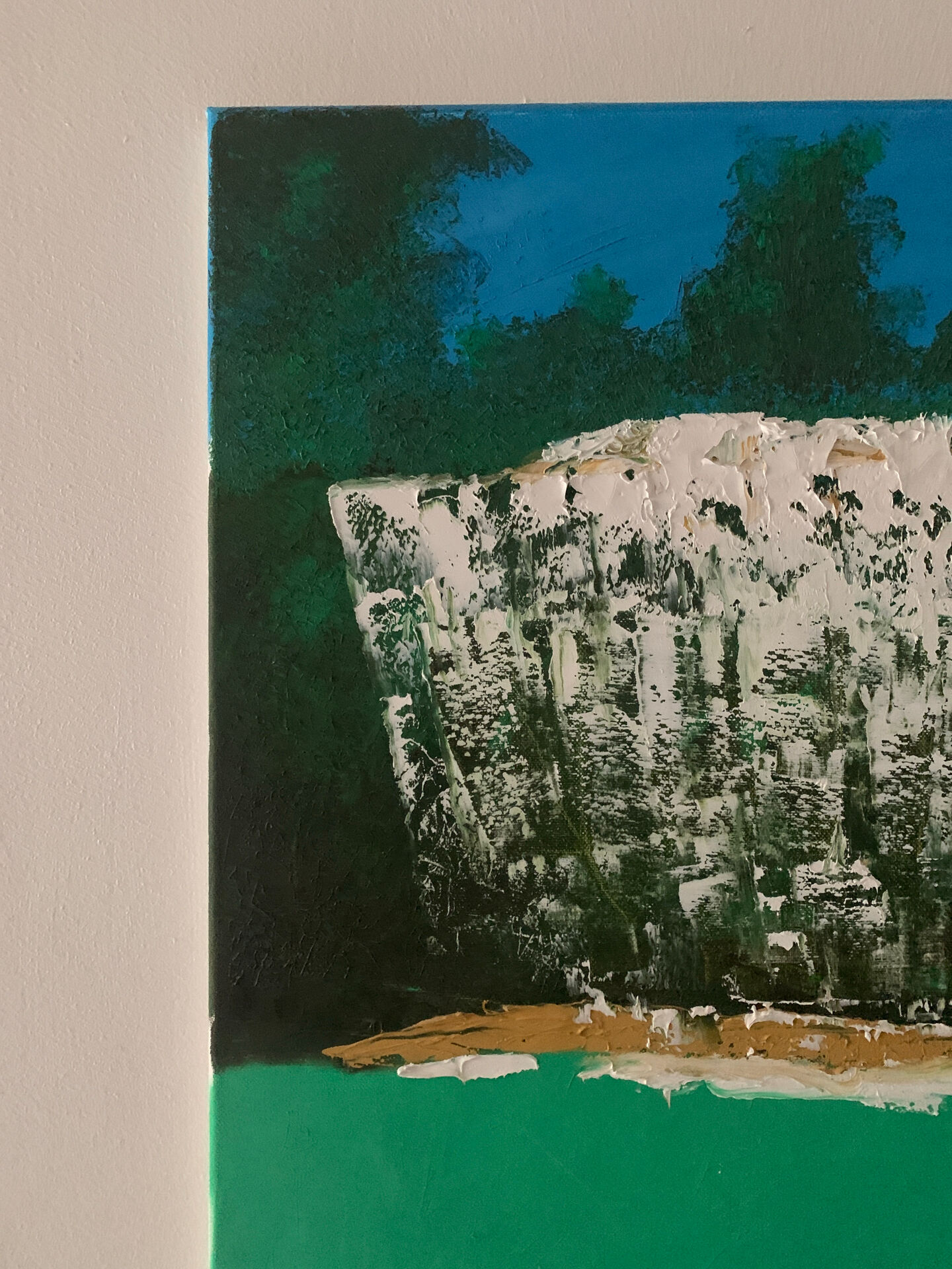 Oil on canvas waterfall