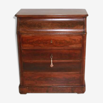 Commode de toilette en bois d'acajou et marbre