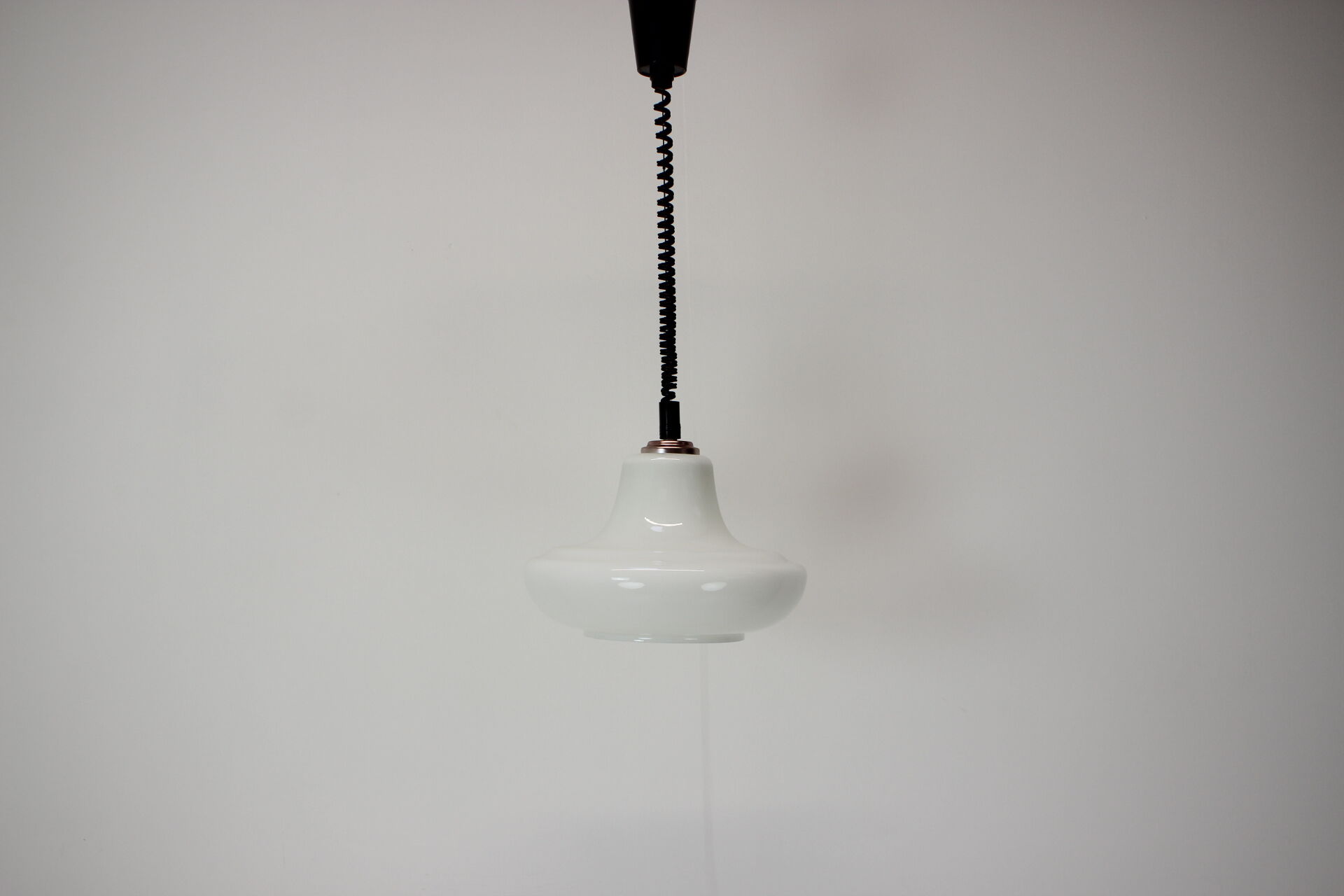 Mid-century adjustable glass pendant, 1970's