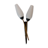 Wall lamp 1960 brass and black metal.