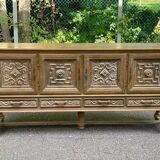 Spanish Renaissance patinated solid wood sideboard