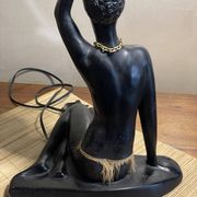 African women's plaster lamp signed Pagliani
