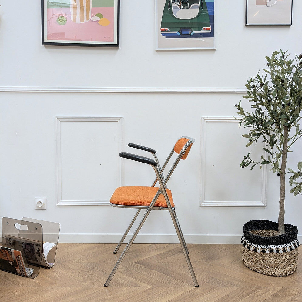 Vintage orange folding chair