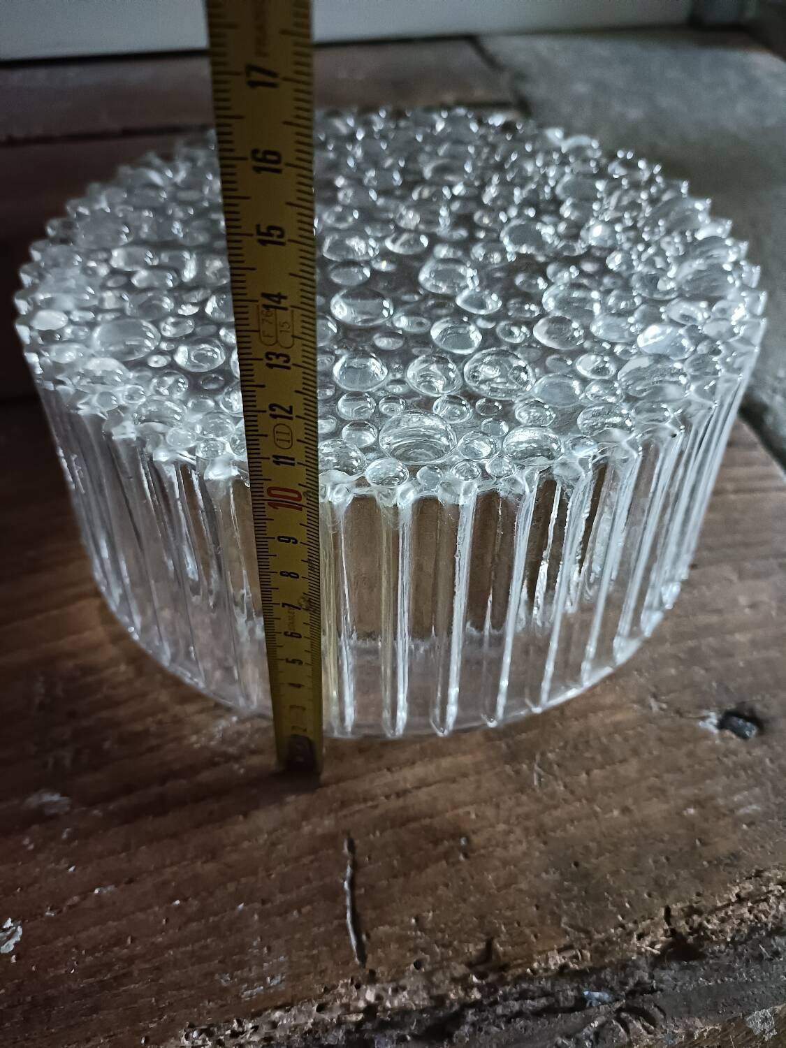 Ceiling light, wall sconce in pressed glass, 1970