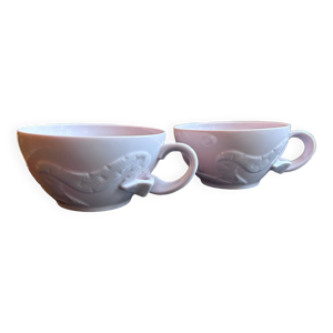 Deux tasses à thé roses - porcelaine