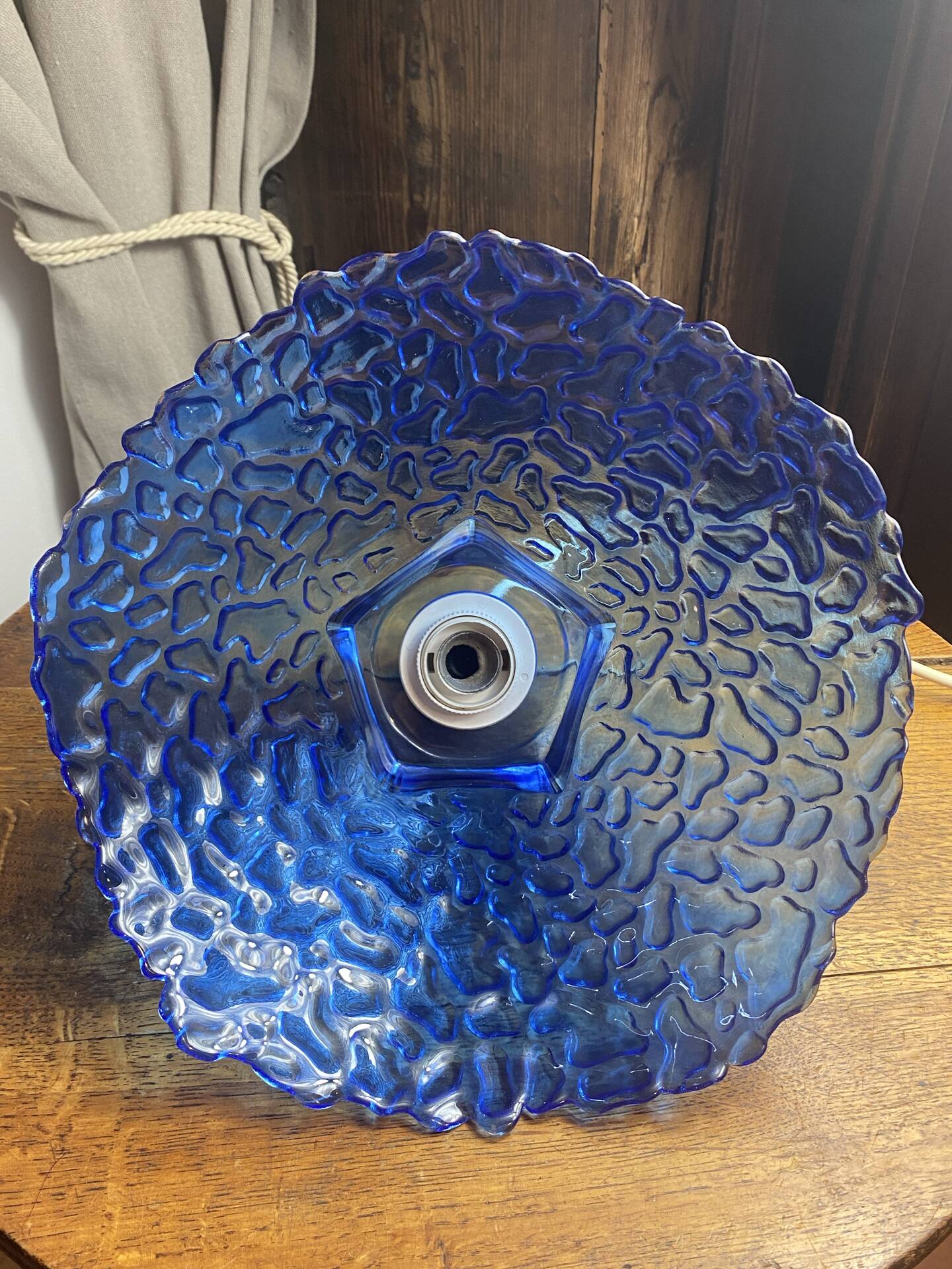 Blue moulded glass suspension