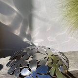 Fruit bowl/basket in chromed stainless steel, signed Monika Mulder
