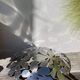 Fruit bowl/basket in chromed stainless steel, signed Monika Mulder