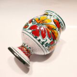 ceramic vase or footed bowl with floral decoration Italy 1960s