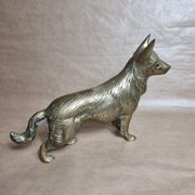 Antique brass german shepherd dog figurine