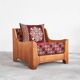 Sculptural lounge chair in solid oak from the 1940s.
