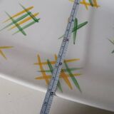 Lunéville rectangular dish/dish with green and yellow geometric pattern