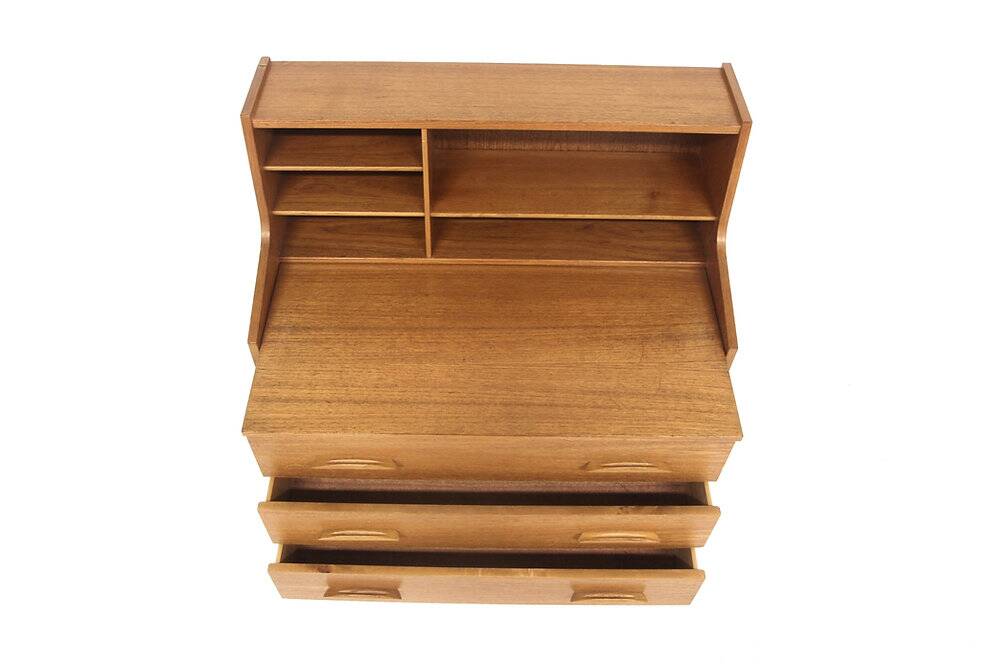 Secrétaire scandinave en teck, Suède, 1950