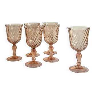 6 verres en verre rose Rosaline Luminarc France