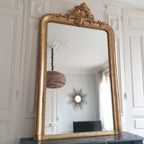 Golden mirror with pediment 98x151cm
