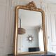 Golden mirror with pediment 98x151cm