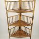 Vintage bamboo etagere corner cabinet