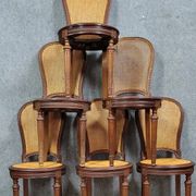 Set of 6 Louis XVI style mahogany snowshoe chairs circa 1880