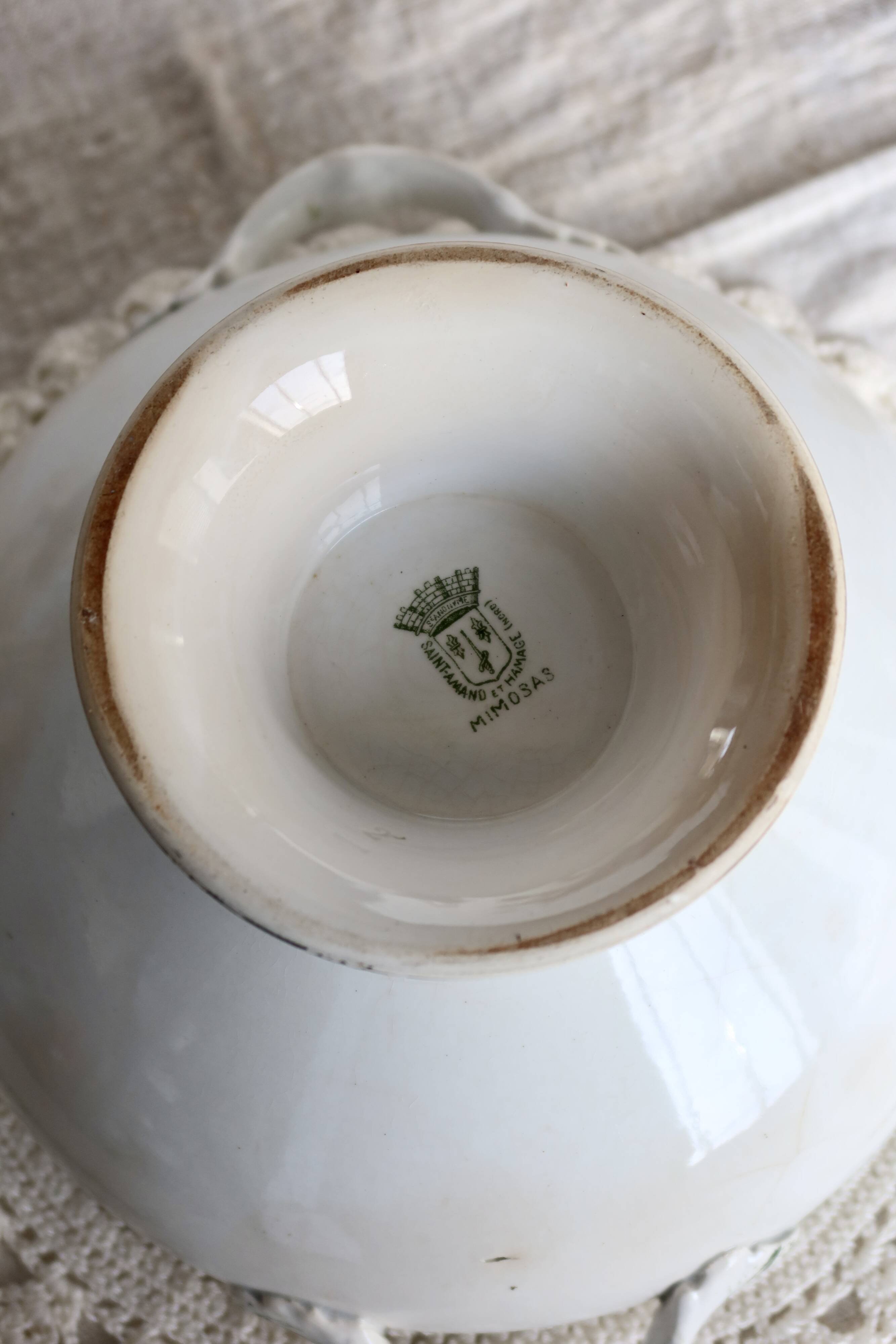 Antique soup tureen body, ironstone, Saint-Amand and Hamage Nord – Model M