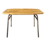 Console, table, raw wood, metal, vintage
