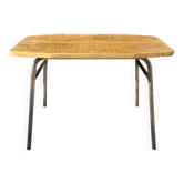 Console, table, bois brut, métal, vintage