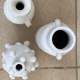 Set of 3 bleached vintage vases