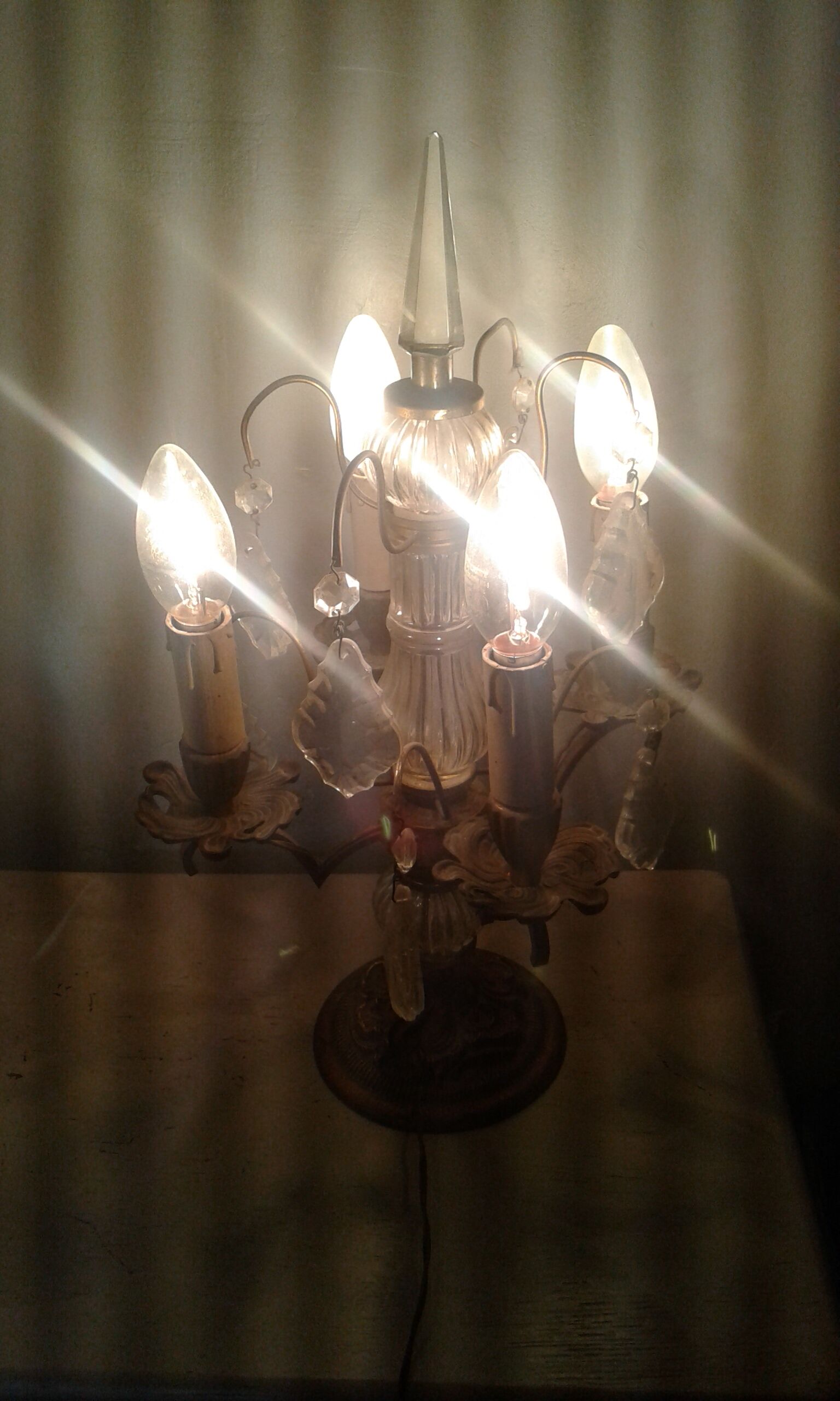 Candle lamp and grapevines