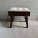 Tabouret en bois et Skaï, vers 1960, scandinave