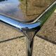 70s dining table in tubular chrome metal and smoked glass