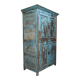 Cabinet 4 solid doors in blue patinated wood