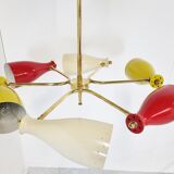 Mid century coloured chandelier, 1950s