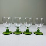 4 vintage green glasses