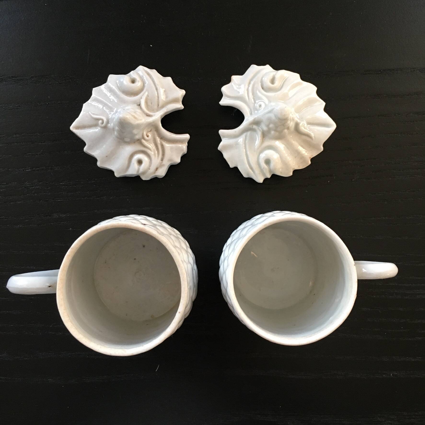 Pair of slipware pots