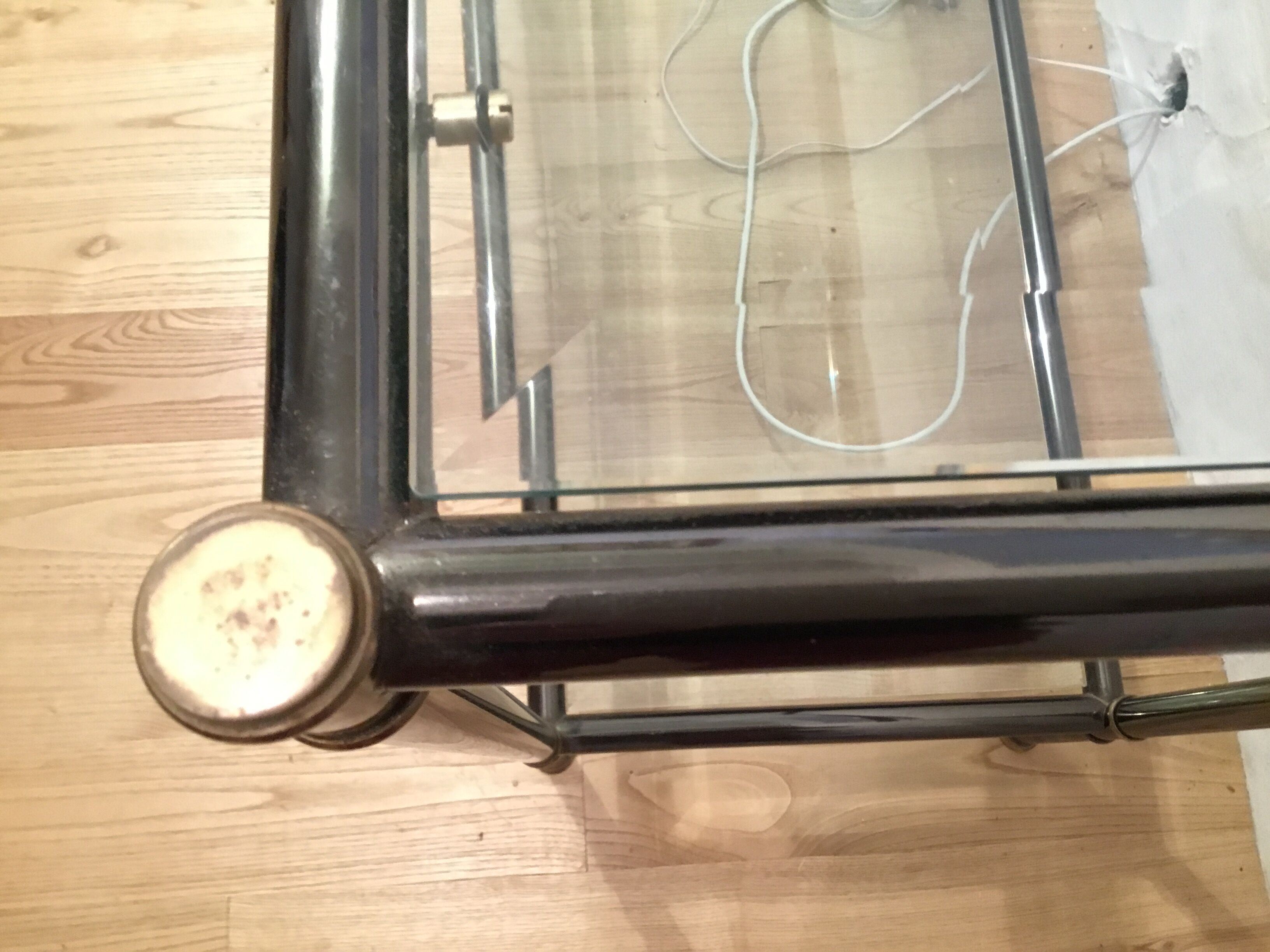 Metal and glass console 1970s