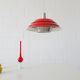 Metal hanging lamp red Mid Century Scandinavian design, pendant light