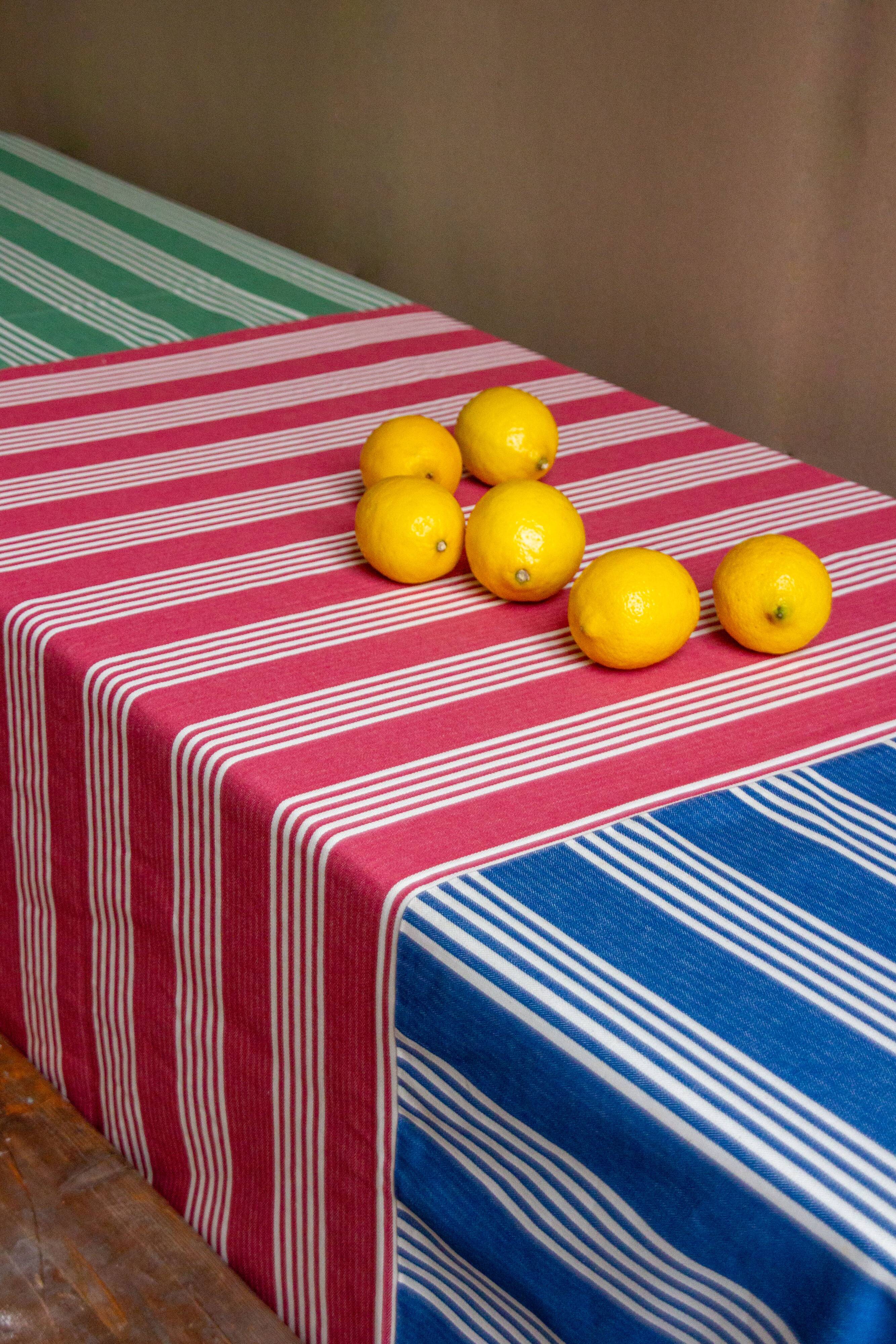 Tablecloth, green/pink/blue patchwork